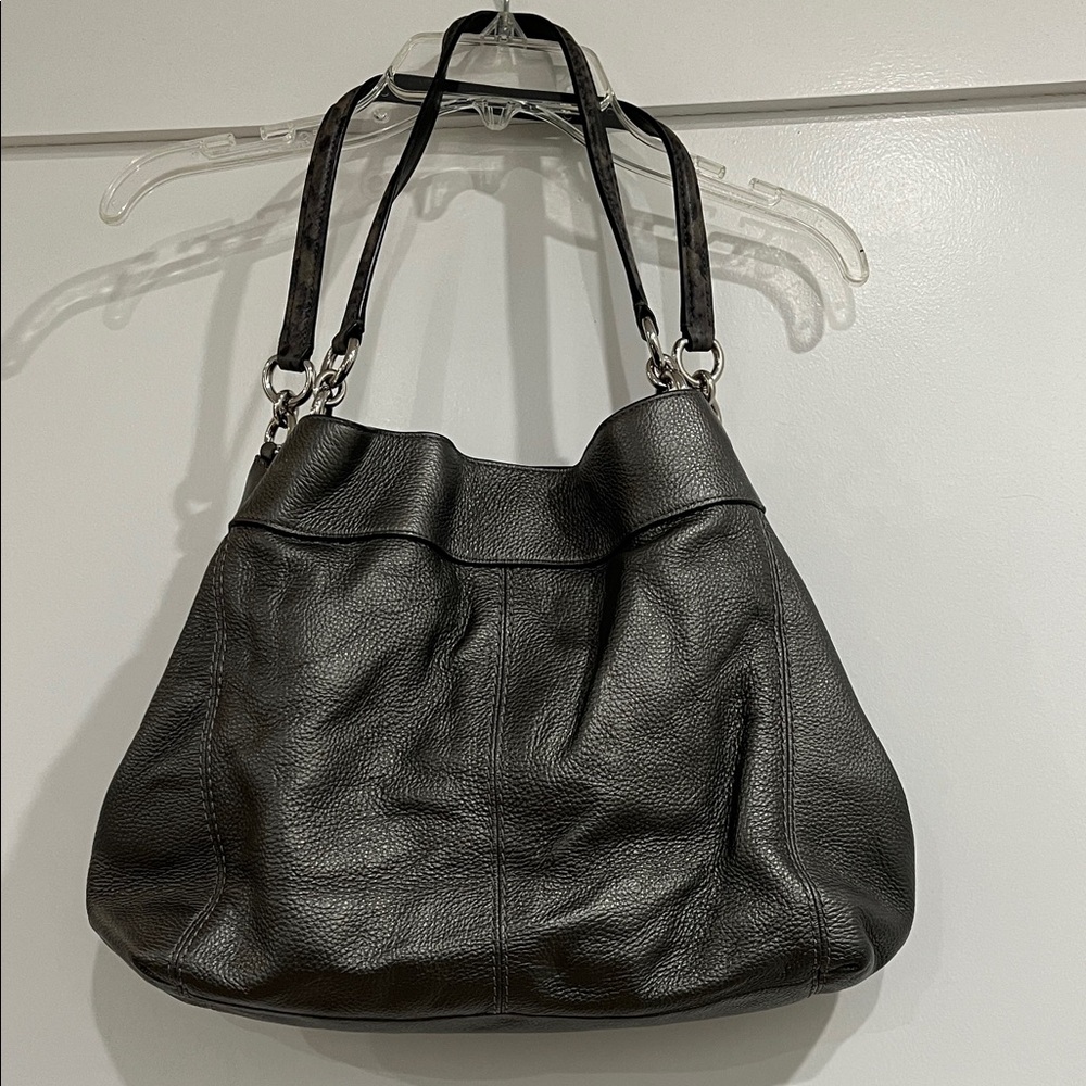 Coach Gray Leather Shoulder Bag - Picture 2 of 8